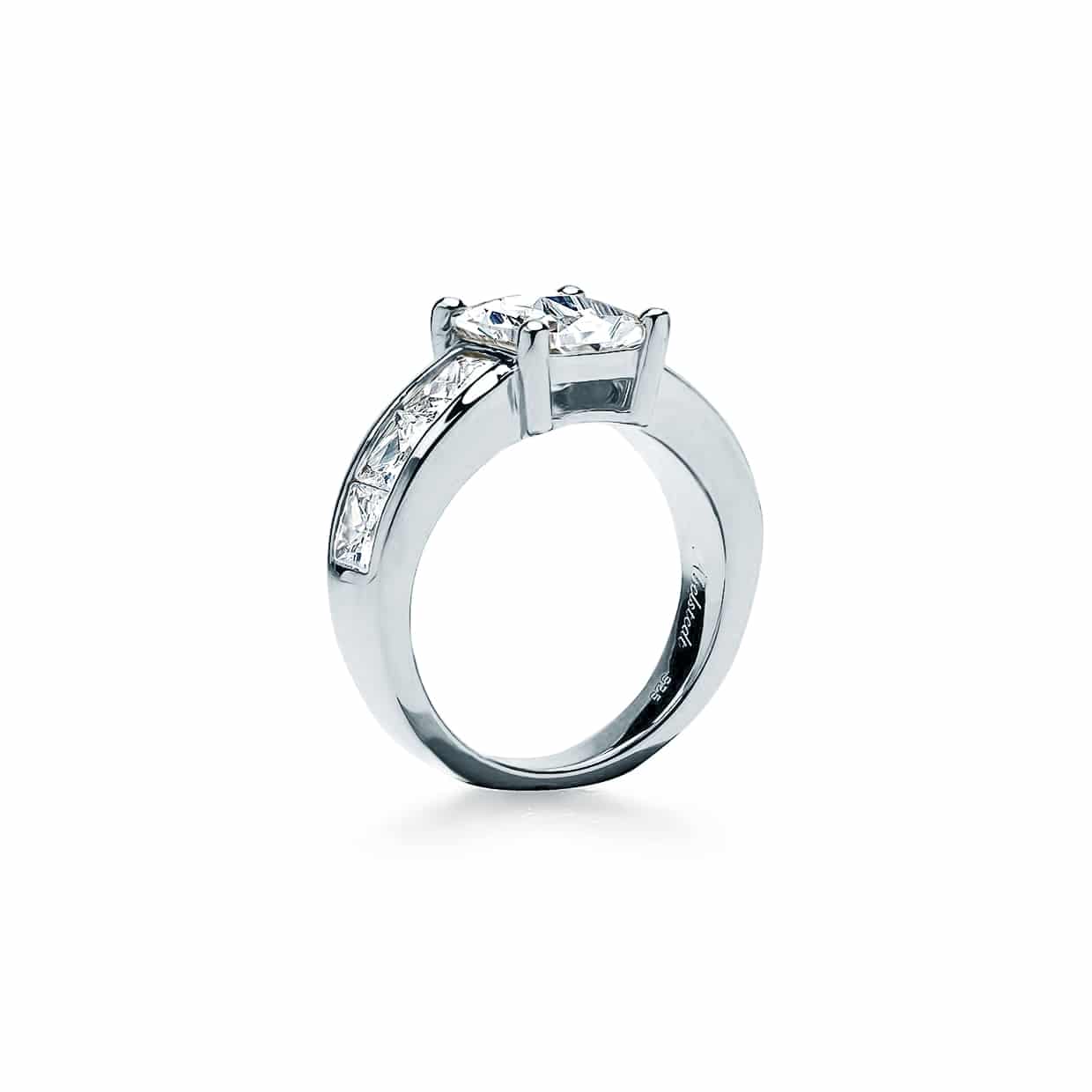 Oxford prinsesse & radiant formet ring i sølv