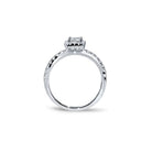 Torino firkantet diamanthalo forlovelsesring i hvidguld