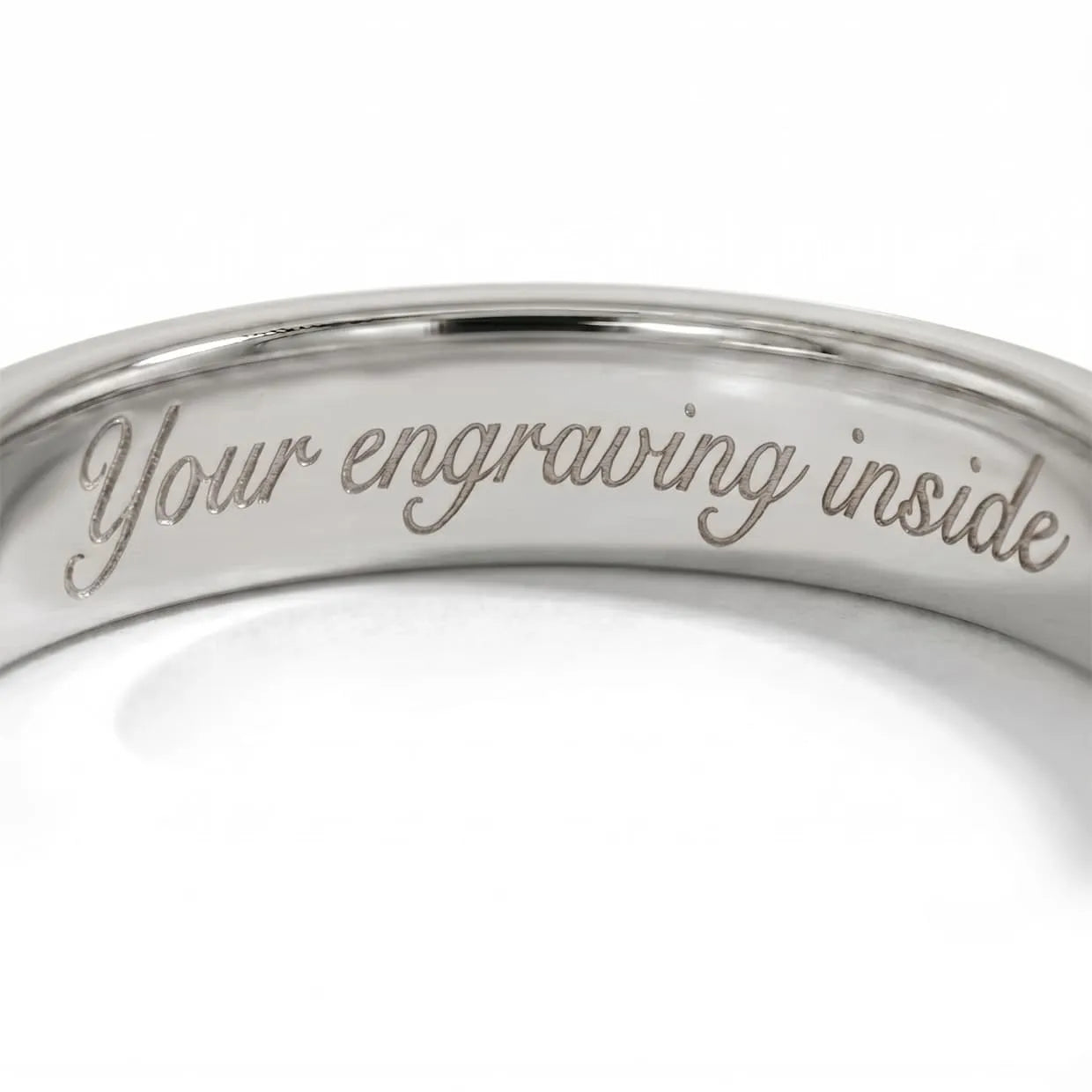 Oxford silver pear solitaire ring