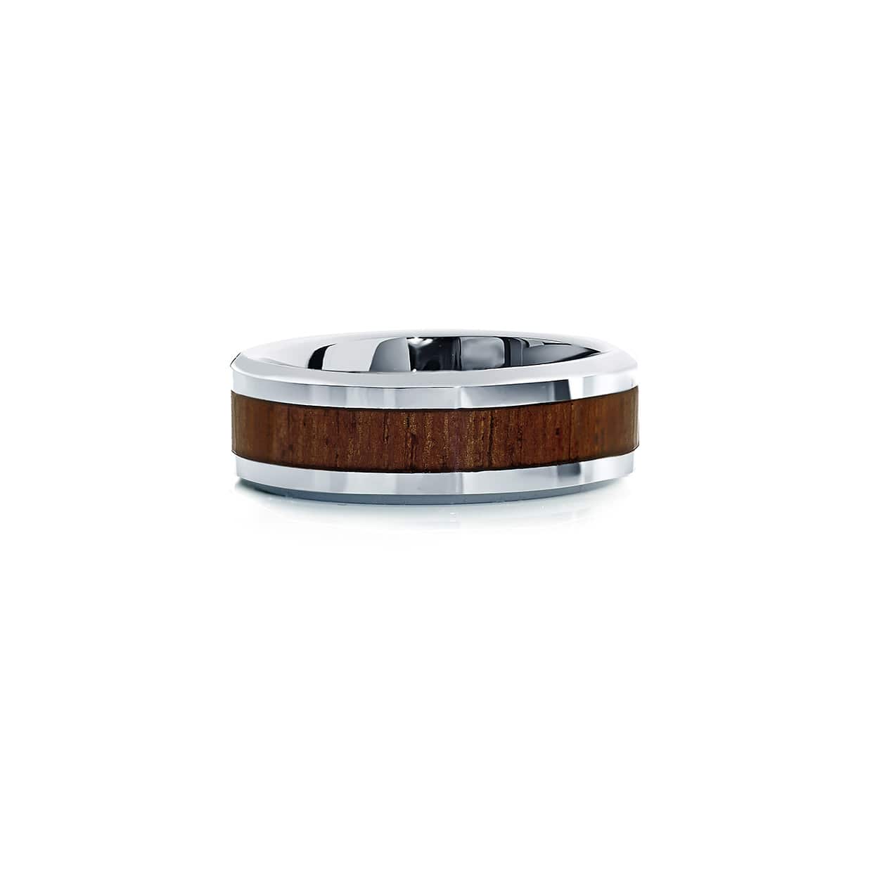 Tungsten Ring Wooden Grey
